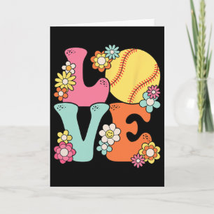 Softball Love Cute Softball Lover Women Teens Girl Card