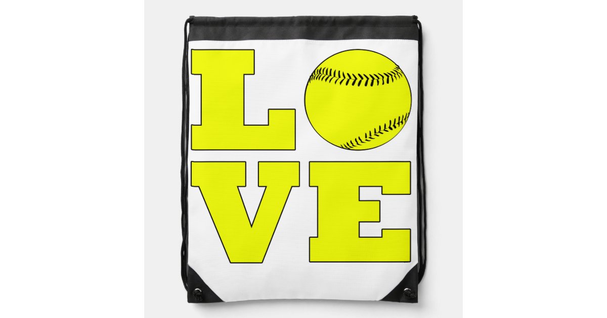 Softball Love Drawstring Bag Zazzle