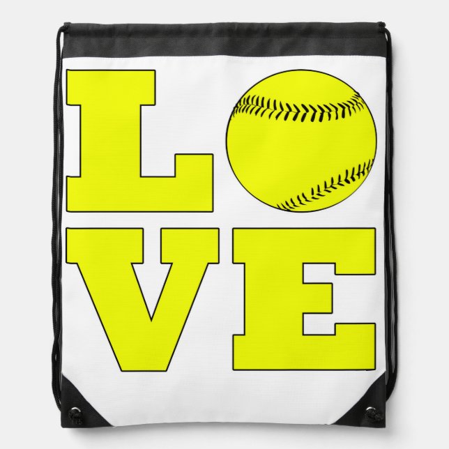 Softball Love Drawstring Bag (Front)