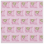 Softball Love Girly Pink with Heart Fabric