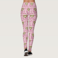 Softball Love Girly Text Heart Leggings