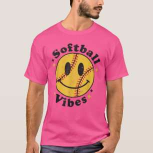 Softball Lover Fan Smiling Face Costume Happy Cute T-Shirt