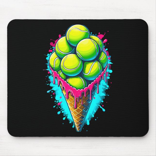 Softball Lover Ice Cream Dripping Softball  Mouse Pad (Front)