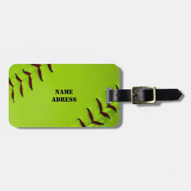 Softball Luggage tag (Front Horizontal)
