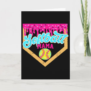 Softball Mama Drip Funny Game Day Softball Ice Cre Card