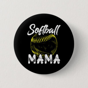 Softball Mama For Women Family Matching Players Mo Button