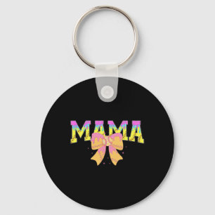 Softball Mama Ice Cream Drip Game Day Family Match Keychain