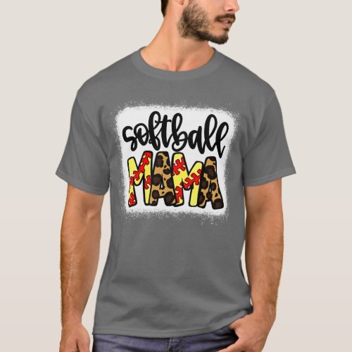 Softball Mama Leopard Christmas T_Shirt