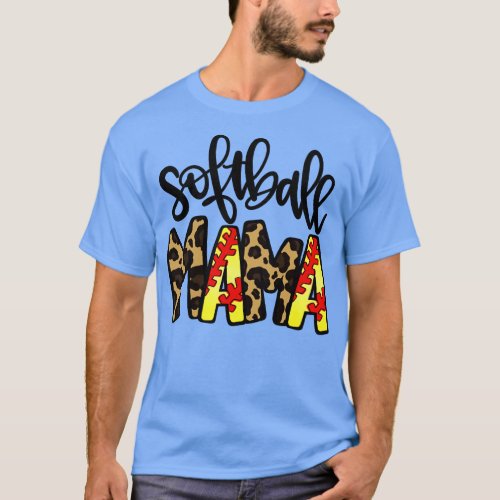 Softball Mama Leopard Softball Mama T_Shirt