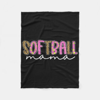 Softball Mama Mom Mother Girls Fastpitch  Fleece Blanket