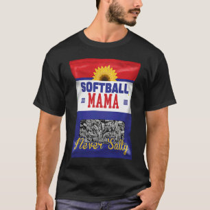 Softball Mama Never Salty Mom Sunflower Seed  Play T-Shirt