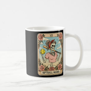 Softball Mama Tarot Card Skeleton Halloween Retro  Coffee Mug
