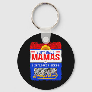Softball Mamas And Sunflower Seeds Always Salty Sh Keychain