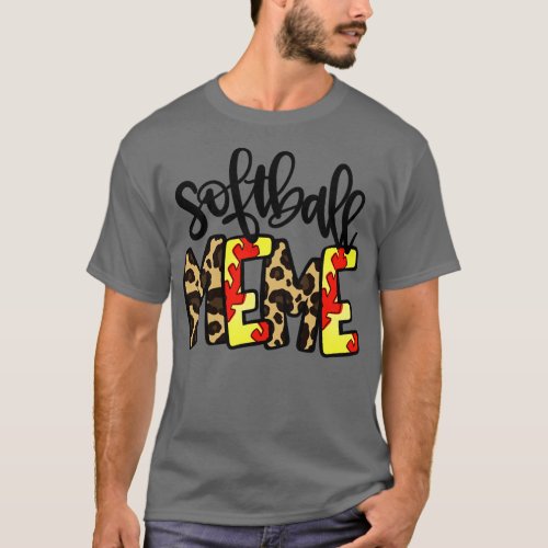Softball Meme Leopard Softball Grandma T_Shirt