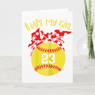 Softball Messy Bun That's My Girl #23 Mom Or Dad X Card