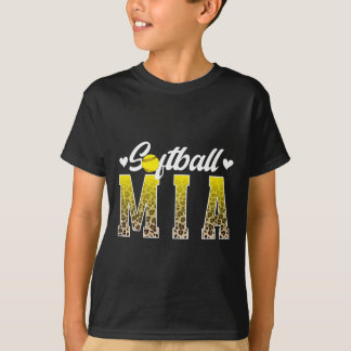 Softball Mia Leopard Grandma Mia Of A Softball Pla T-Shirt