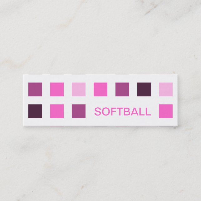 SOFTBALL (mod squares) Mini Business Card (Front)
