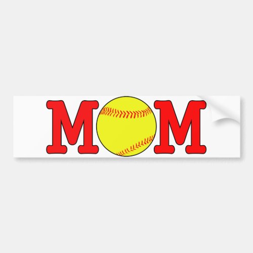 Softball Mom Bumper Sticker