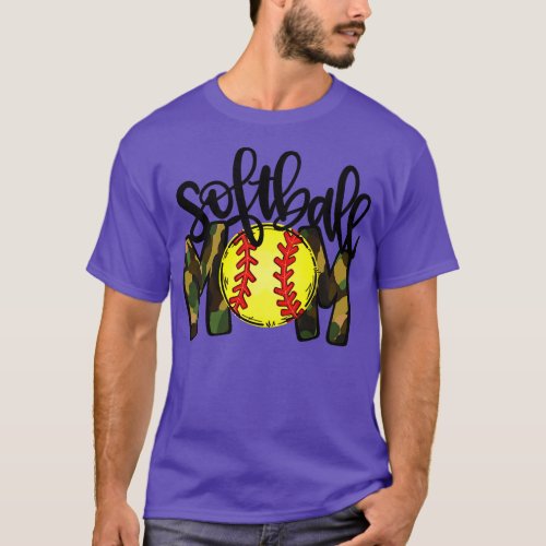 Softball Mom Camouflage T_Shirt