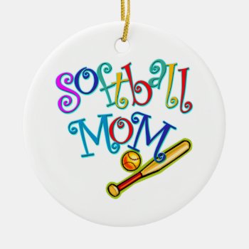 Softball Mom Ceramic Ornament by softballgifts at Zazzle