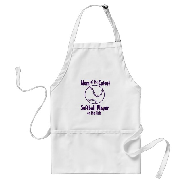 Softball Mom Cutest on the Field Adult Apron (Front)