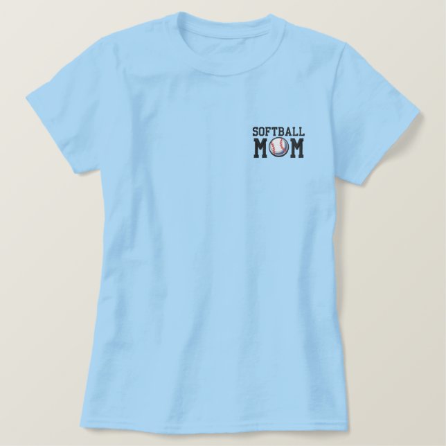 Softball Mom Embroidered Shirt (Design Front)