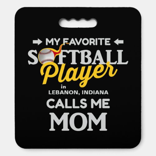 Softball Mom Favorite Player Sports Fan Your Town  Seat Cushion