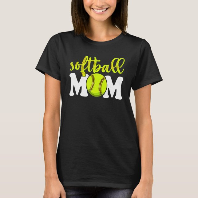 Softball Mom For Women Mothers Day V Neck T-Shirt (Front)