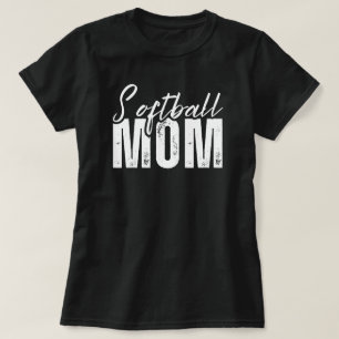 Softball Mom Game Day Softball Mama Black T-Shirt