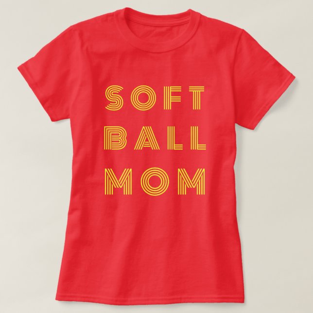 Softball Mom | Game Day | Softball Mama Black T-Shirt (Design Front)
