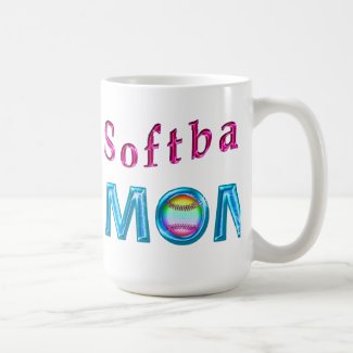 Softball MOM Gifts Pretty and Cool Softball Mugs