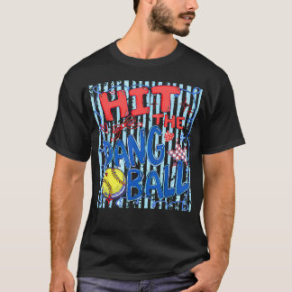 Softball Mom Hit The Dang Ball Cute Whimsical T-Shirt