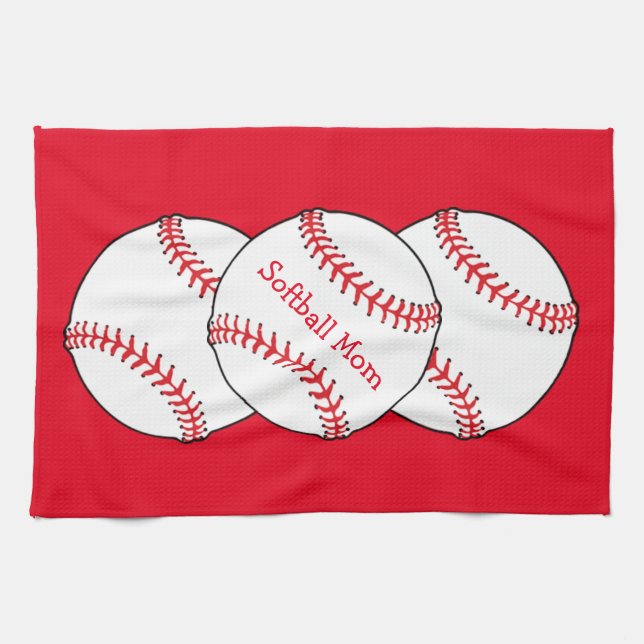 Softball Mom Kitchen Towel (Horizontal)