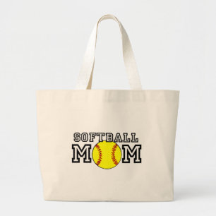 Softball Mom Large Tote Bag