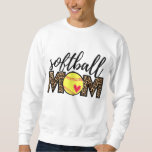 Softball Mom Leopard Funny Baseball Mom Mother&#39;s D Sweatshirt
