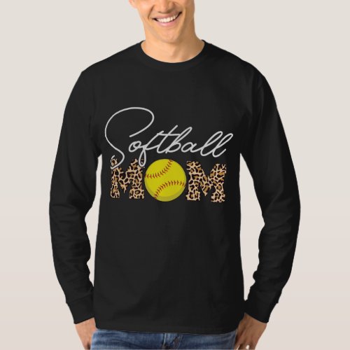 Softball Mom Leopard Print T_Shirt