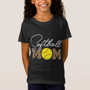 Softball Mom Leopard Print T-Shirt