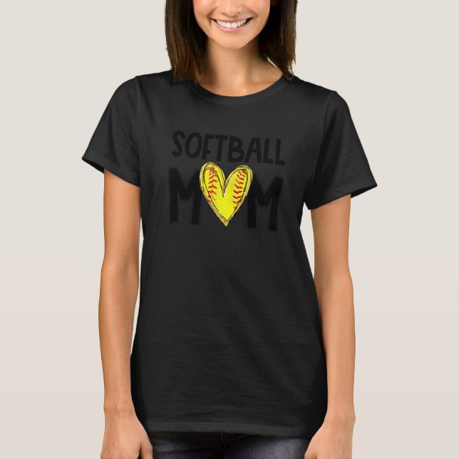 Softball Mom Life Game Day Softball Mom Mother's D T-Shirt (Front)
