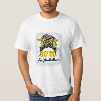 Softball Mom Life With Leopard T-Shirt