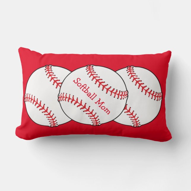 Softball Mom Lumbar Pillow (Front)