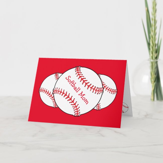 Softball Mom Mothers Day Card
