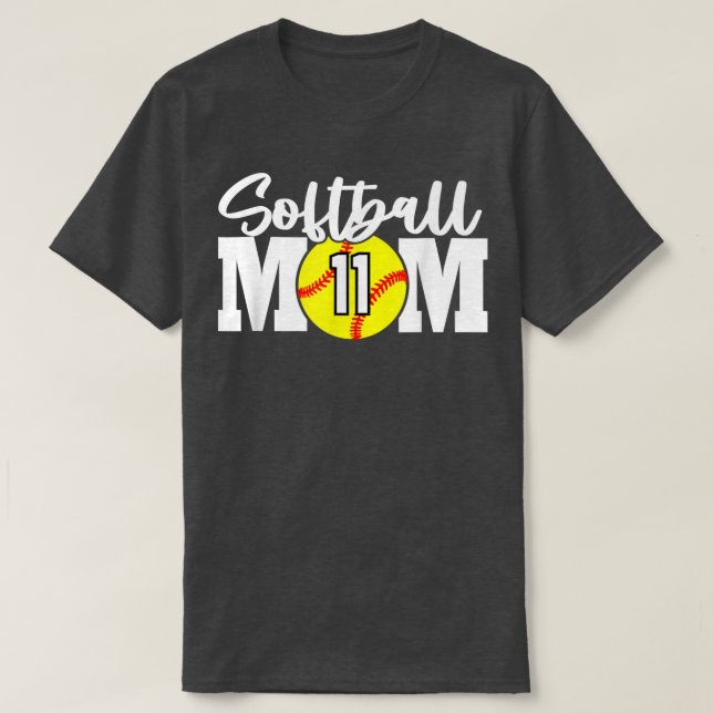 Softball Mom Number 11  T-Shirt (Design Front)