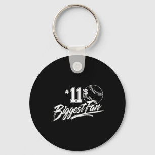 Softball Mom Number 11's Biggest Fan Dad Brother S Keychain