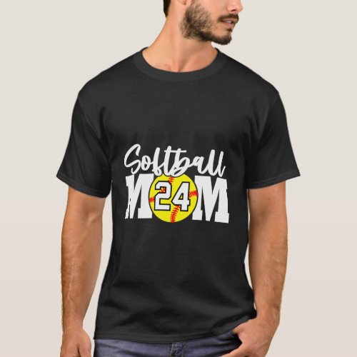 Softball Mom Number 24 T_Shirt
