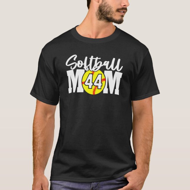 Softball Mom Number 44 T-Shirt (Front)