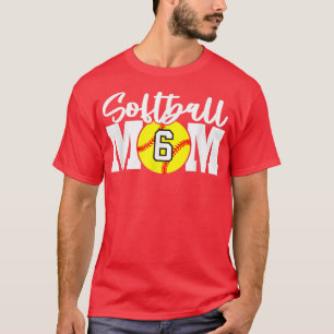 Softball Mom Number 6 T-Shirt