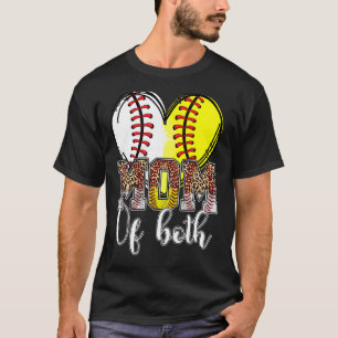 Softball Mom Of Both  Baseball Mama   Women T-Shirt