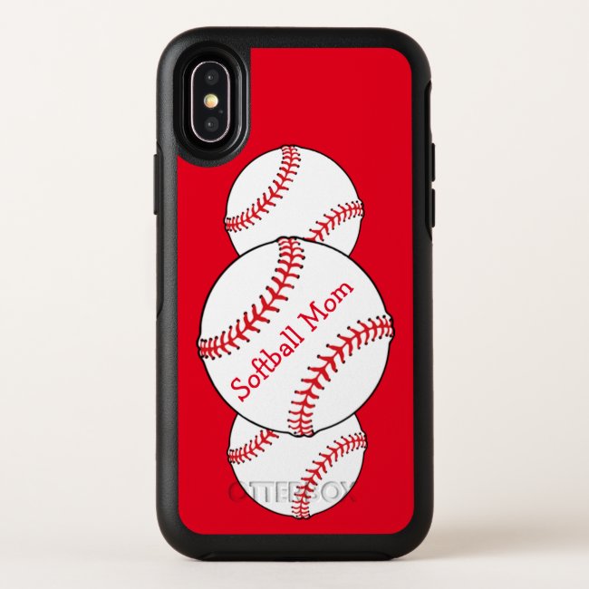 Softball Mom Red White OtterBox iPhone X Case