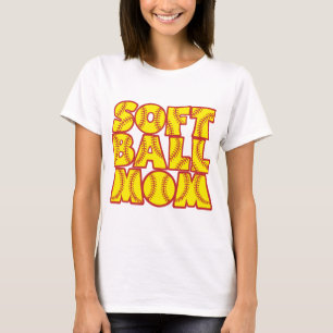 Softball Mom, red&yellow T-Shirt