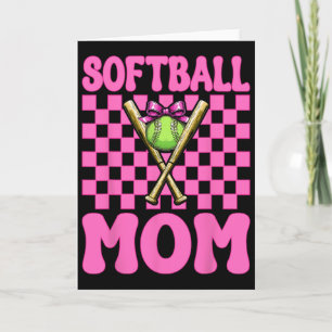 Softball Mom Softball Mama Mother's Day Pink Coque Card